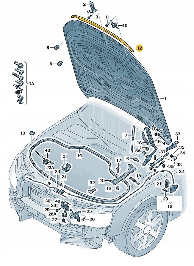 USZCZELKA PRZEDNIEJ MASKI AUDI A8 D4 PRZEDLIFT ASO ORYGNIAŁ NOWA 4H0823739C