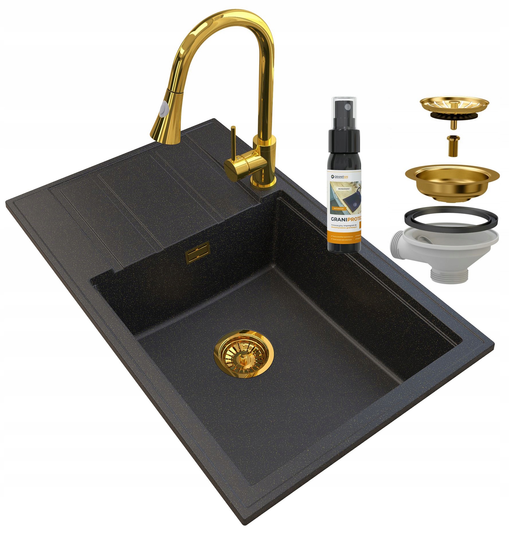 Dřez Dřez Gold Louis Syfon Baterie Snake