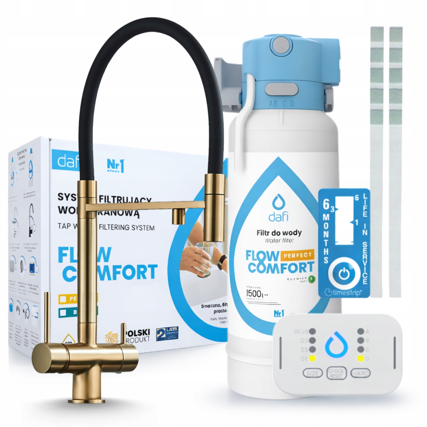 Filtr Pod Dřez Dafi Flow Comfort D1 A Kohoutek Na Vodní Filtr Zlatý Třícestný