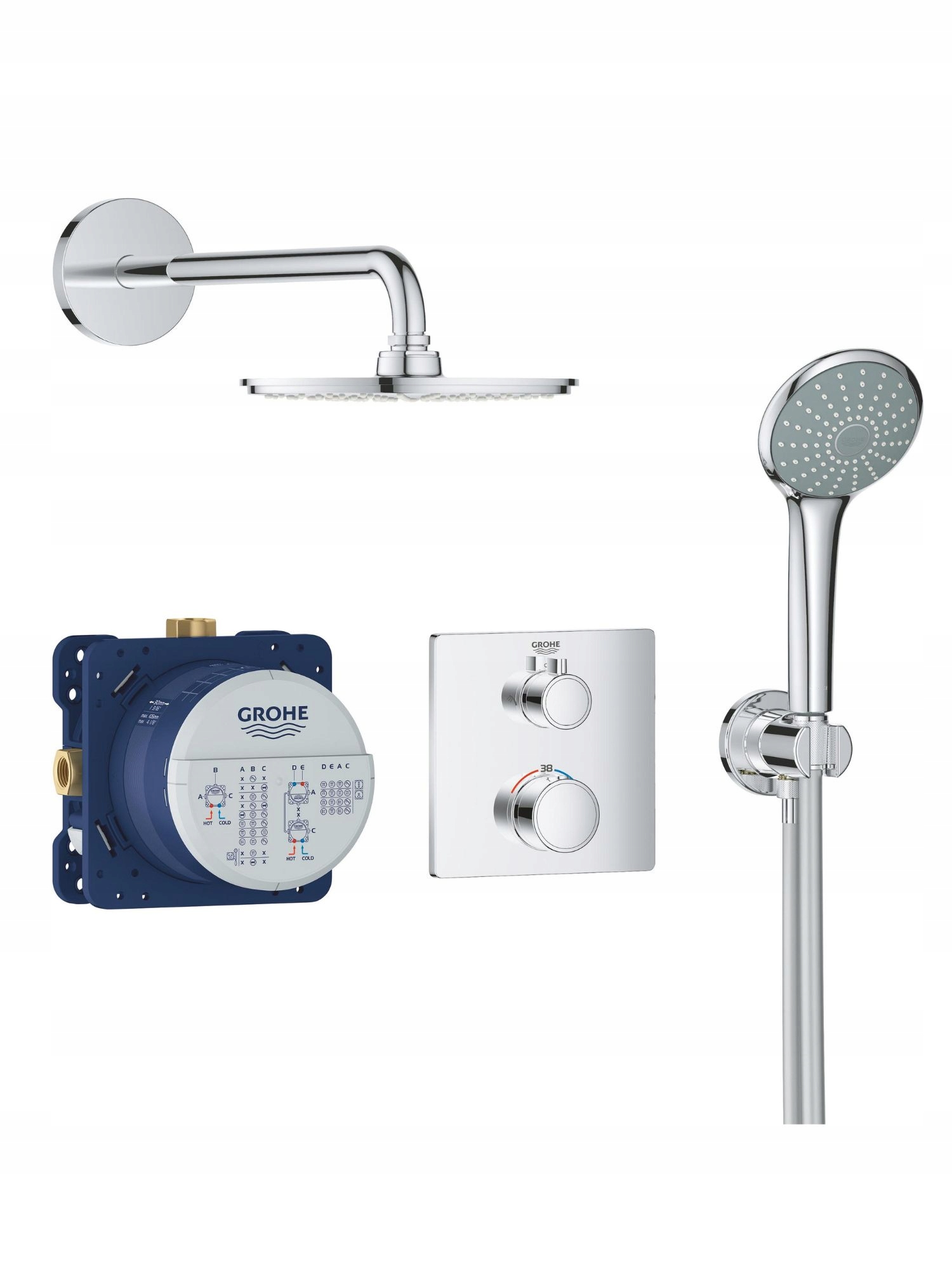 Grohe Podtynkowy zestaw prysznicowy Grohtherm z deszczownicą Rainshower