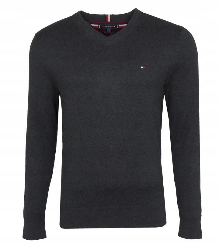 Tommy Hilfiger pánský svetr, šedý s kašmírem, S