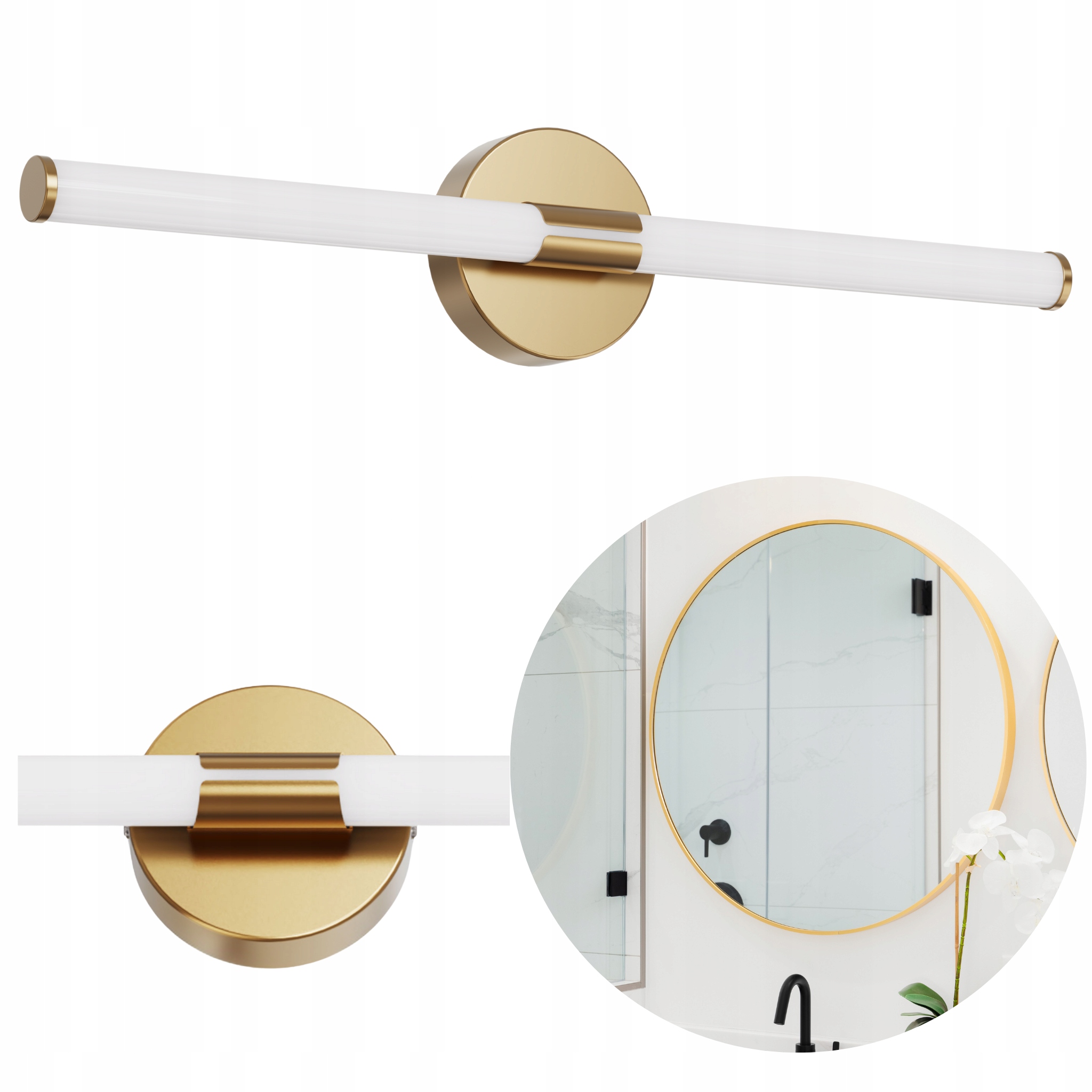 Lampa łazienkowa 60cm 8W Led LL Chosom-o G kinkiet nad lustro ścienna złota