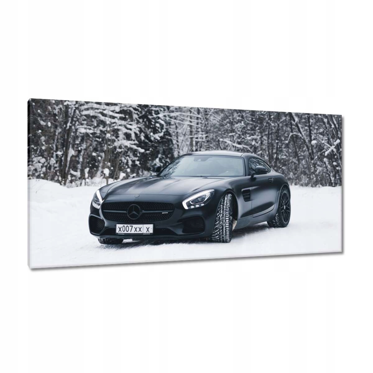 Obrazy 115x55 Černý Mercedes Zima