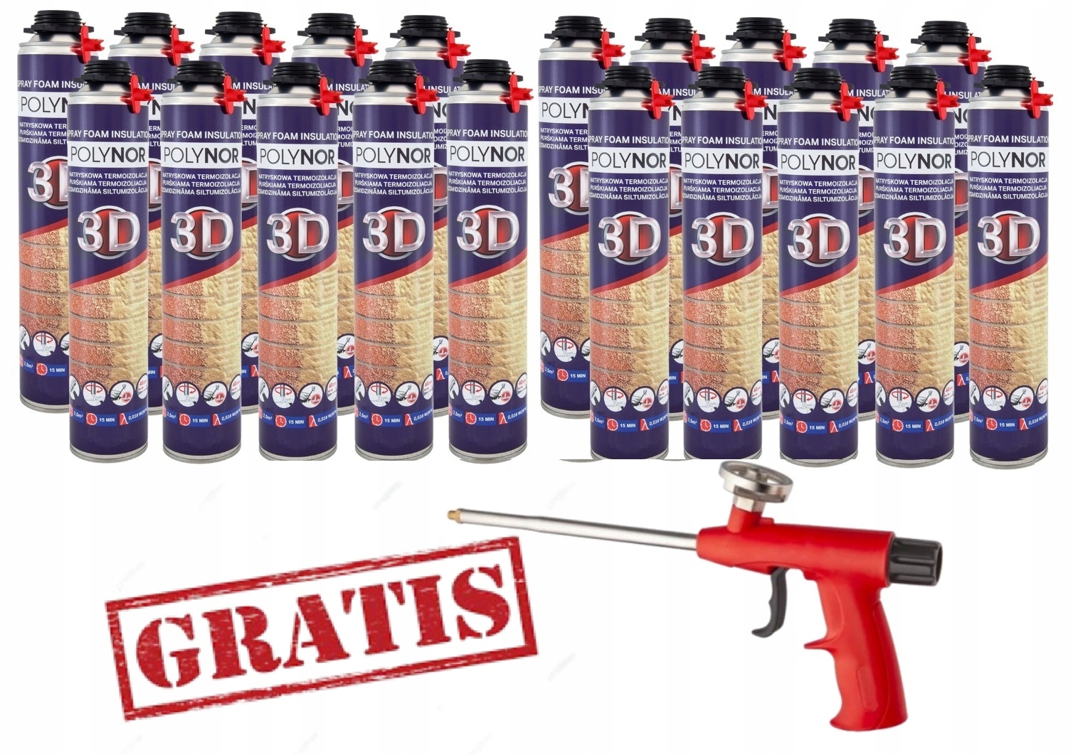 Polynor 3D izolace stříkací pěna pur Zateplení Garáže Dárek