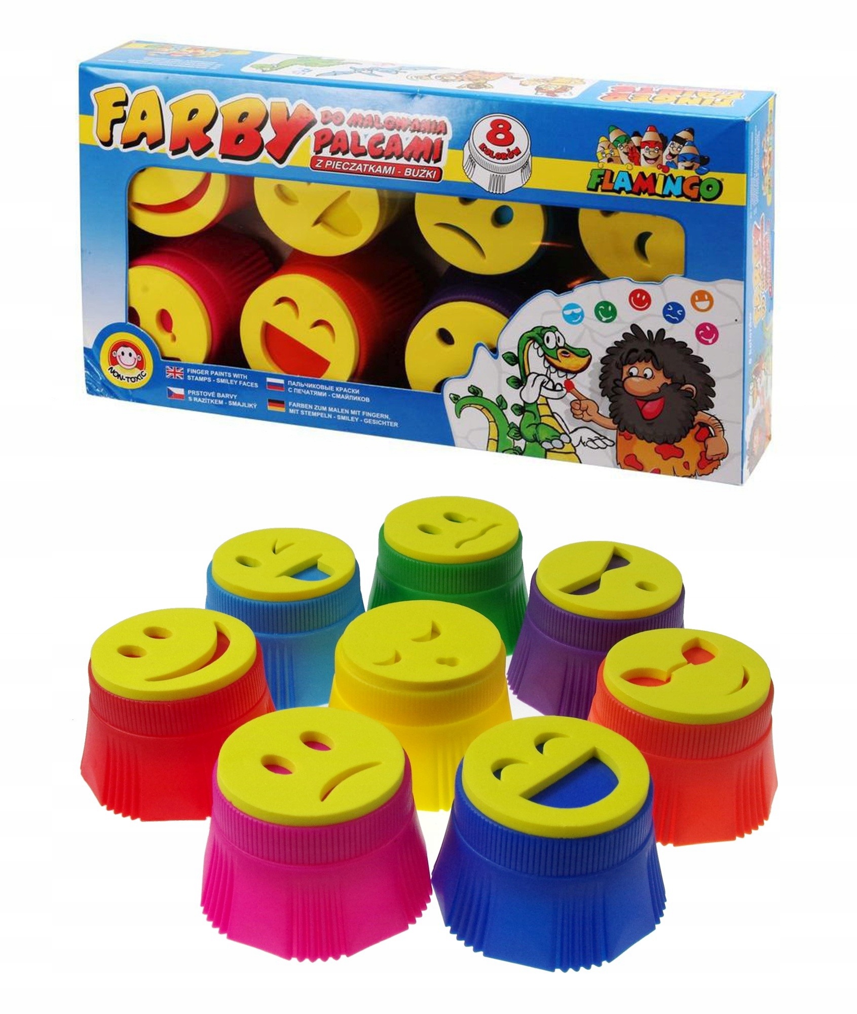 Farba do malowania palcami 8 kolorów 25 ml DUŻE