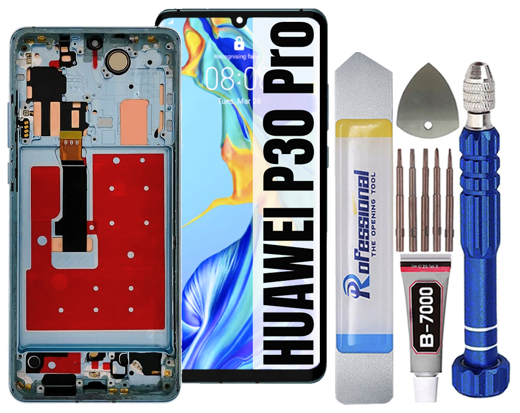 Huawei P30 Pro Oled LCD displej Ekrán Rámeček Bílý