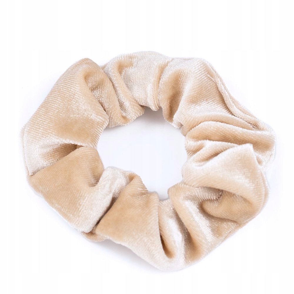 

Gumka Do Włosów scrunchies Frotka welur Beżowa