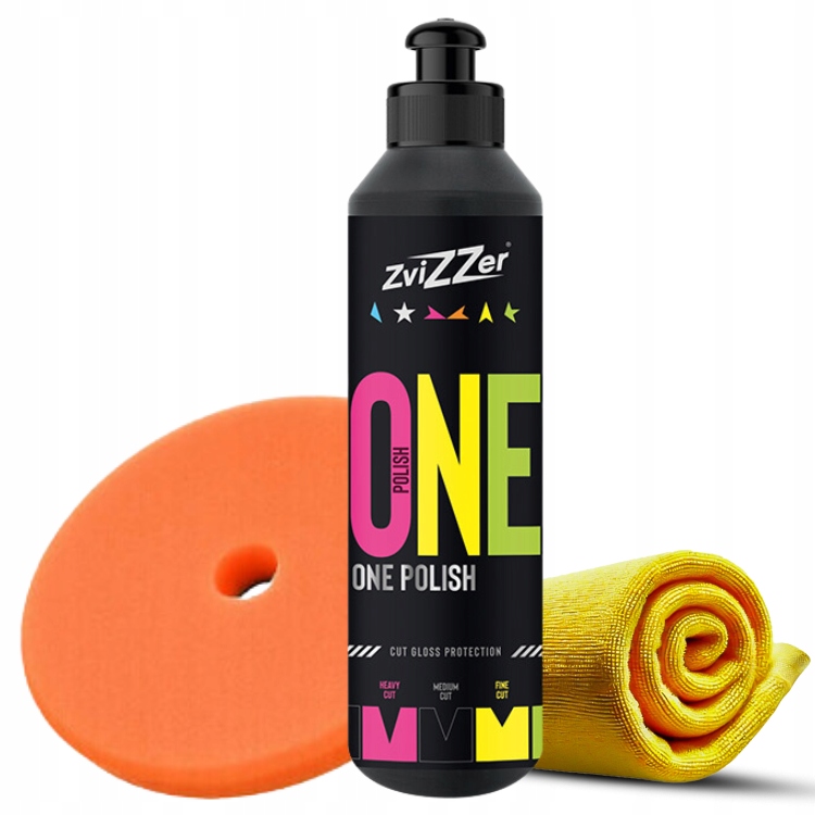 Zvizzer One Polish 250ml + Zvizzer THERMO TRAPEZ PAD ORANGE 140 - One step