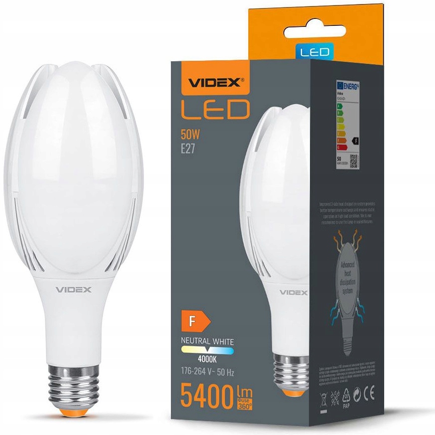 

Led Żarówka Videx 50W E27 5400Lm 4000K mleczna