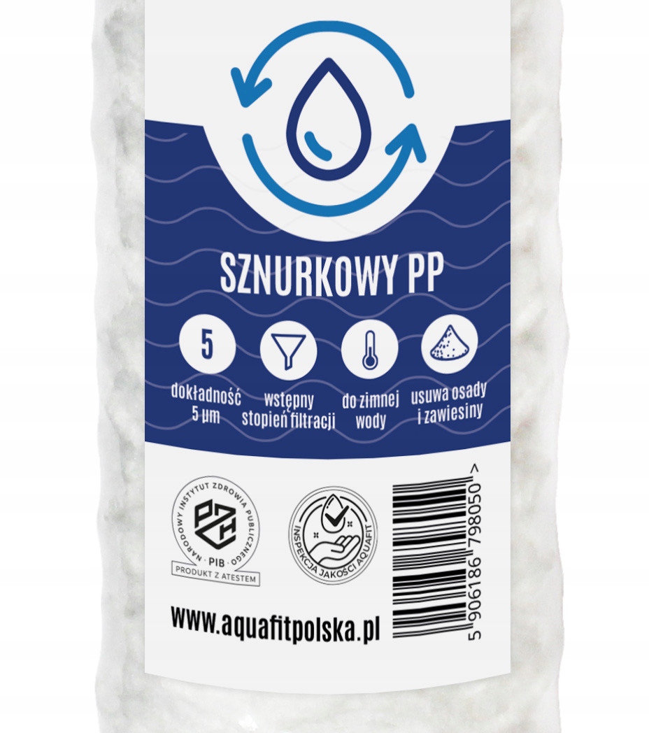 Filtr Do Wody Wkład Sznurkowy 10" 5 mikronów PP AQUAFIT Marka Aquafit