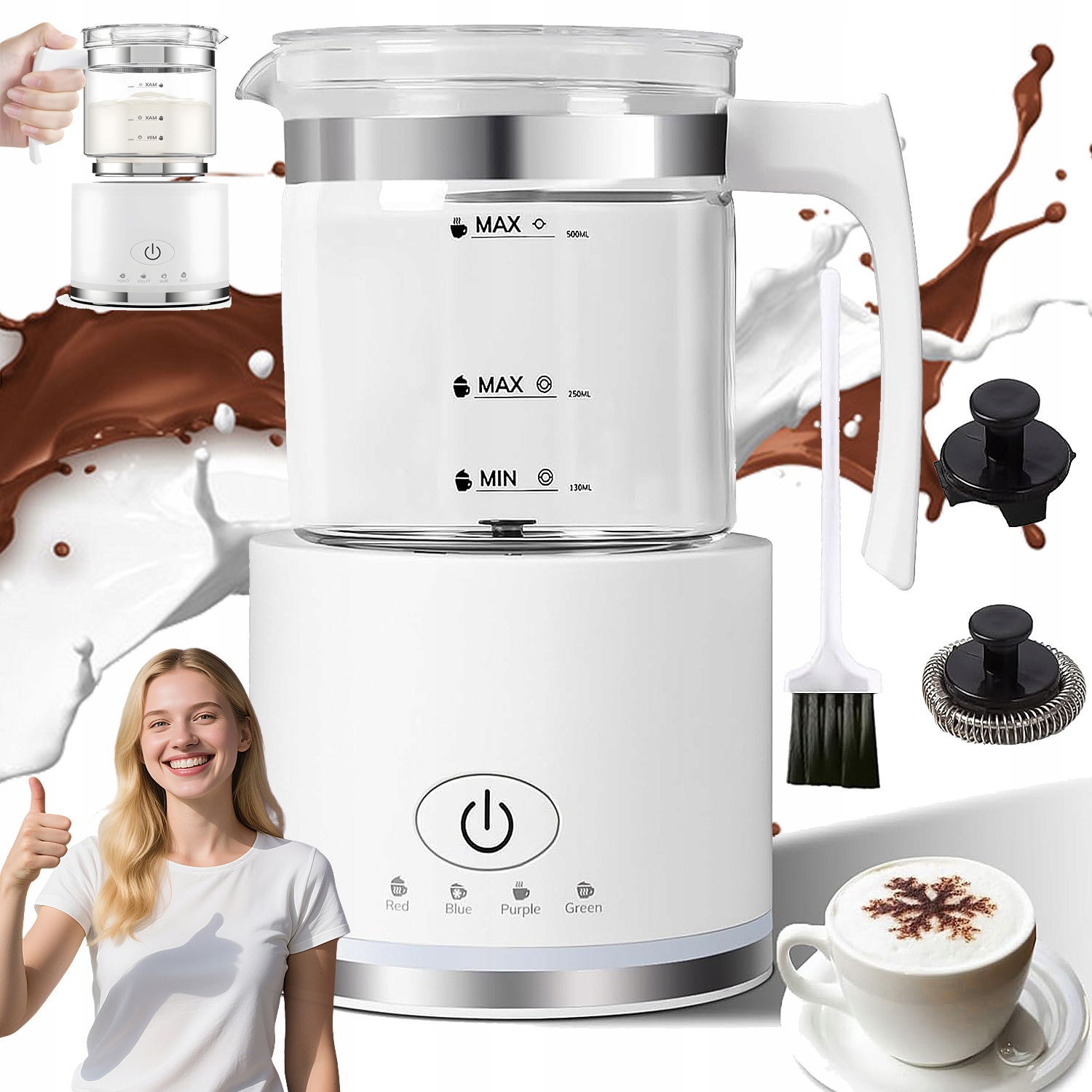 4V1 Elektrický Napěňovač Mléka Na Kávu Bpa Free, Bezpečnost Myčky Nádobí