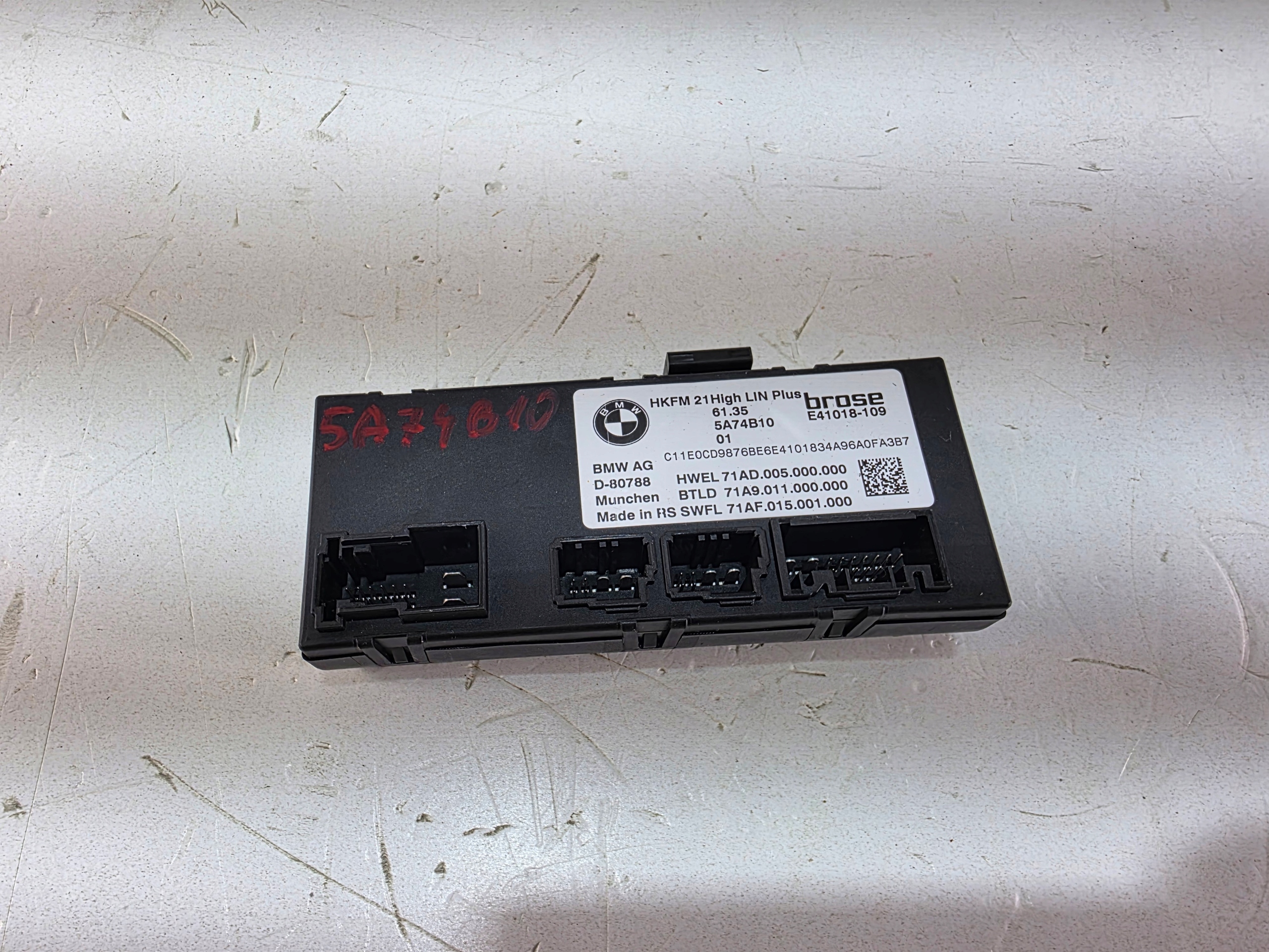 module control unit bonnet BMW X5 G05 X6 G06 X7 G07 LCI 5A74B10