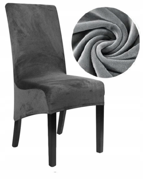 

Pokrowiec krzesło Skośne XXL ciemny Szary Welur