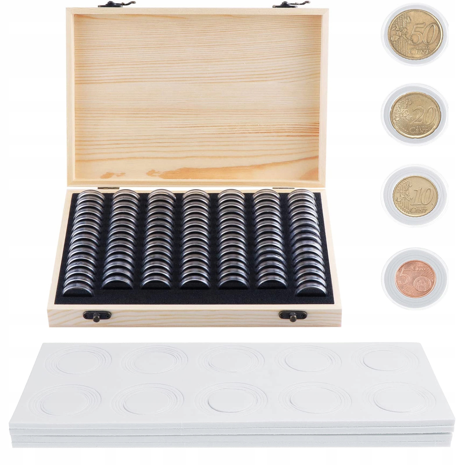 100xKAPSLE Na Mince 18/20/23/25/27/30mm V Krabici