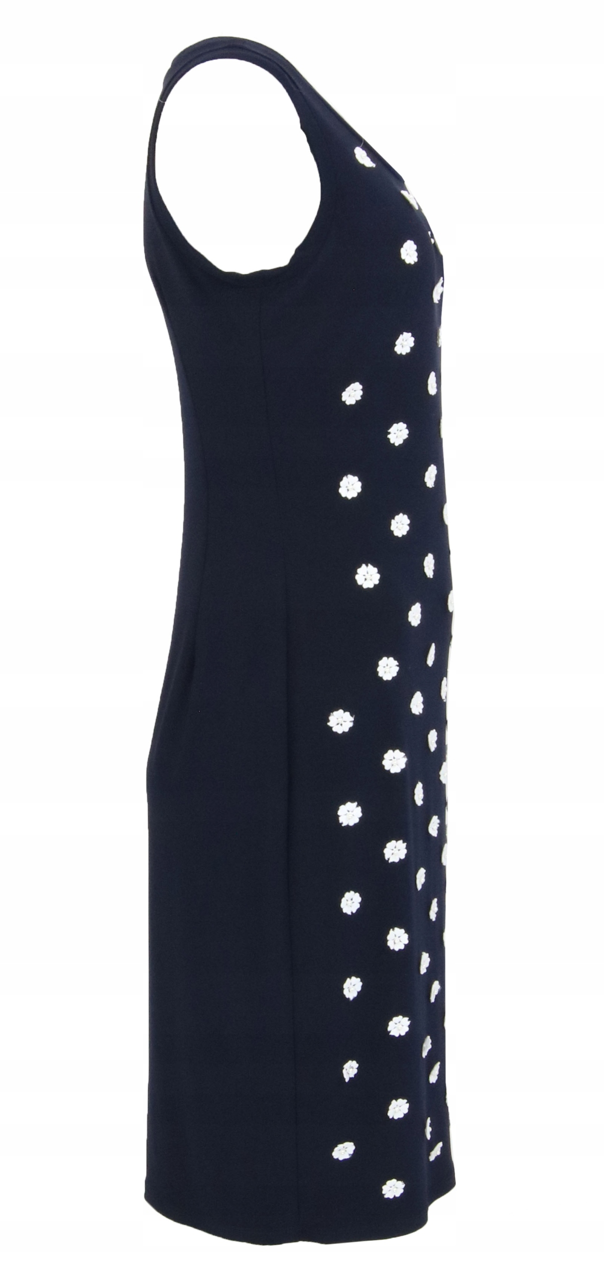 Granatowa Sukienka Damska Joseph Ribkoff Bez Rękawów w kwiatuszki 3D r.42 Marka JOSEPH RIBKOFF