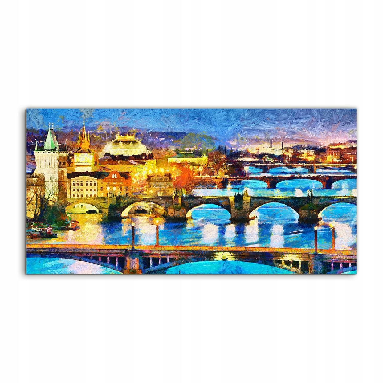 Akrylový fotoobraz 100x50 nástenný Praha Krajina Noc