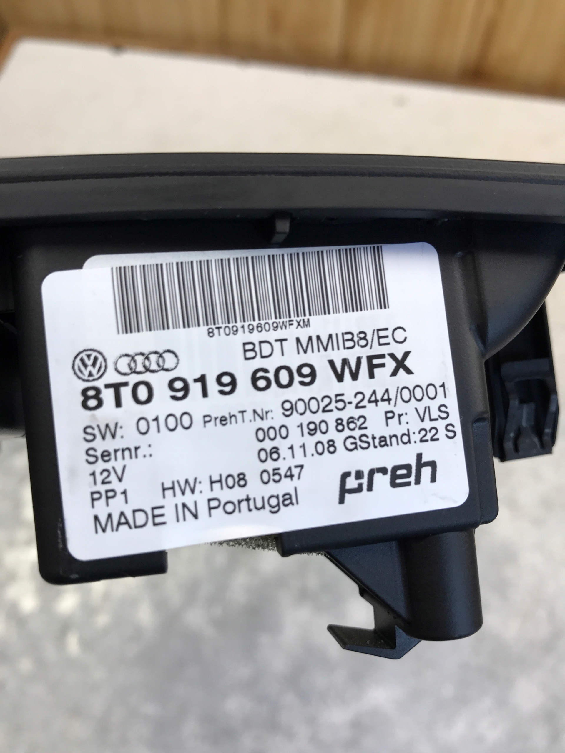 Bedienteil MMI AUDI A4 B8 8T0919609