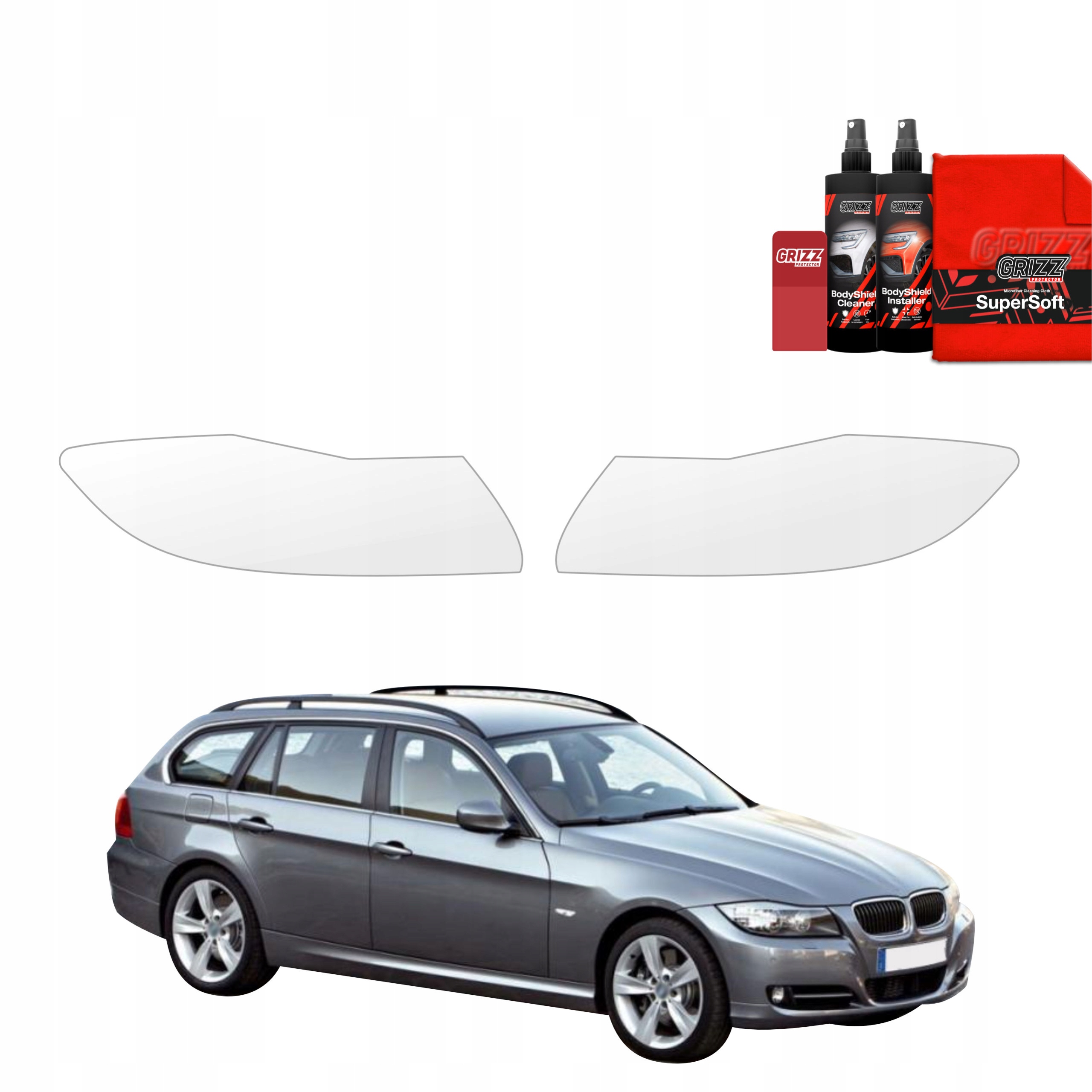 2v1 Fólie Ppf dýha na lampy pro Bmw 3 E91 Kombi Pre-LCI (2004-2008)