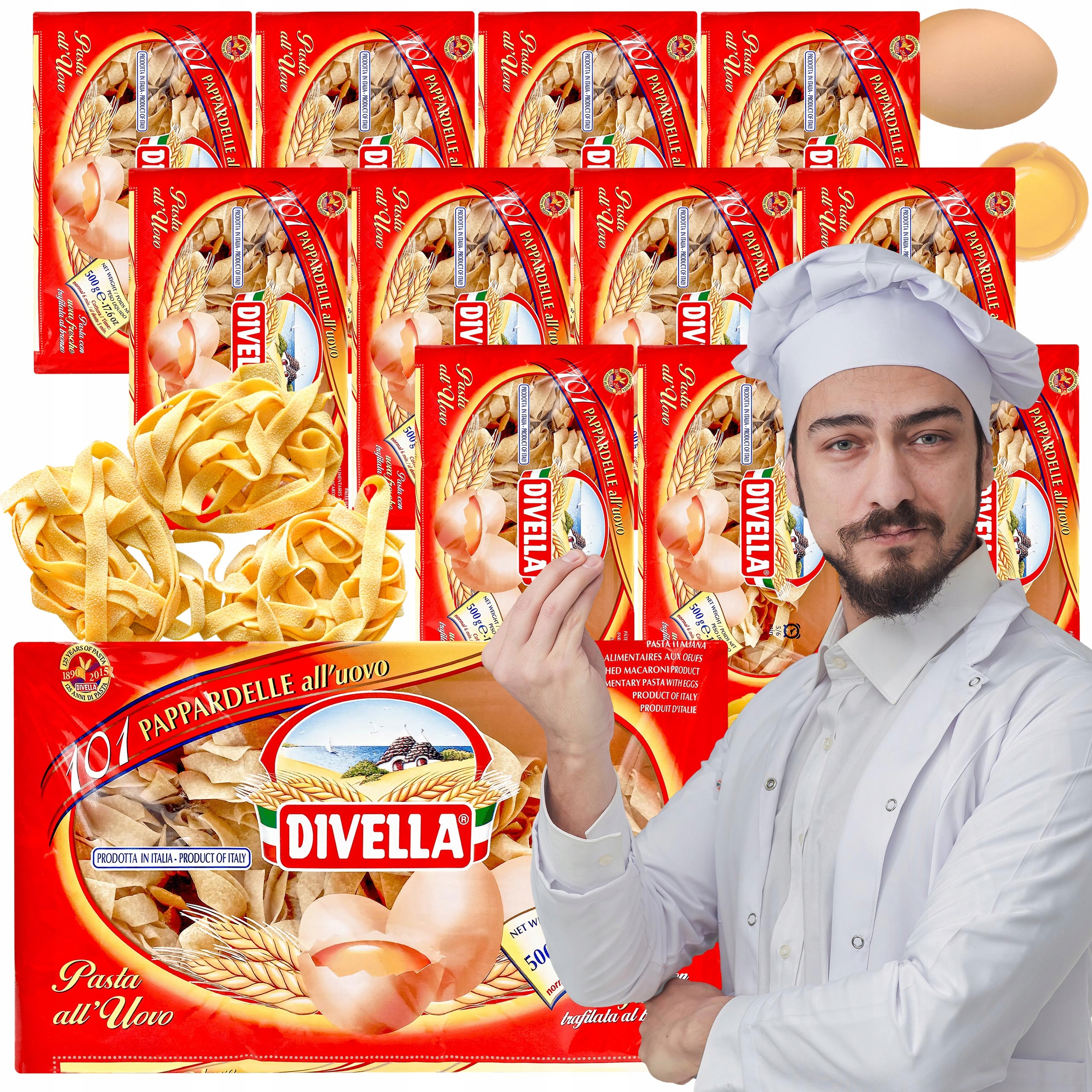 Vajíčkové Pappardelle Divella 500 g x 12 Kartonů