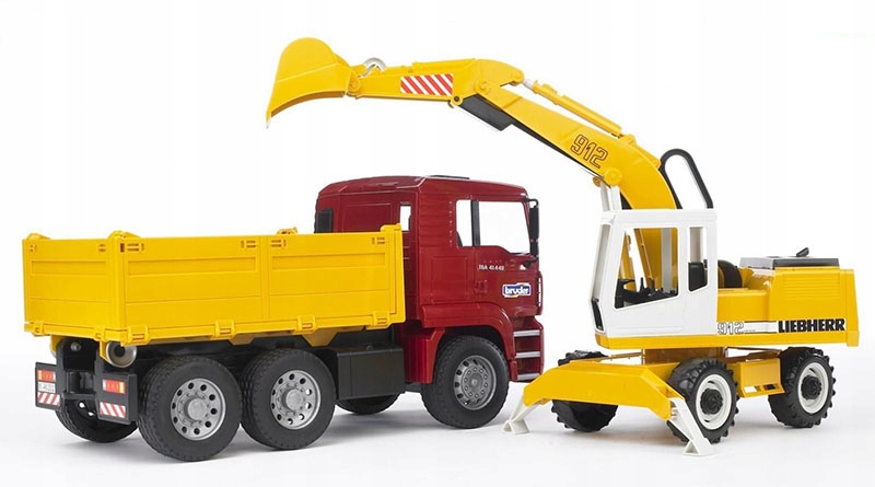 

Bruder Wywrotka Man Tga Z Koparką Liebherr 02751