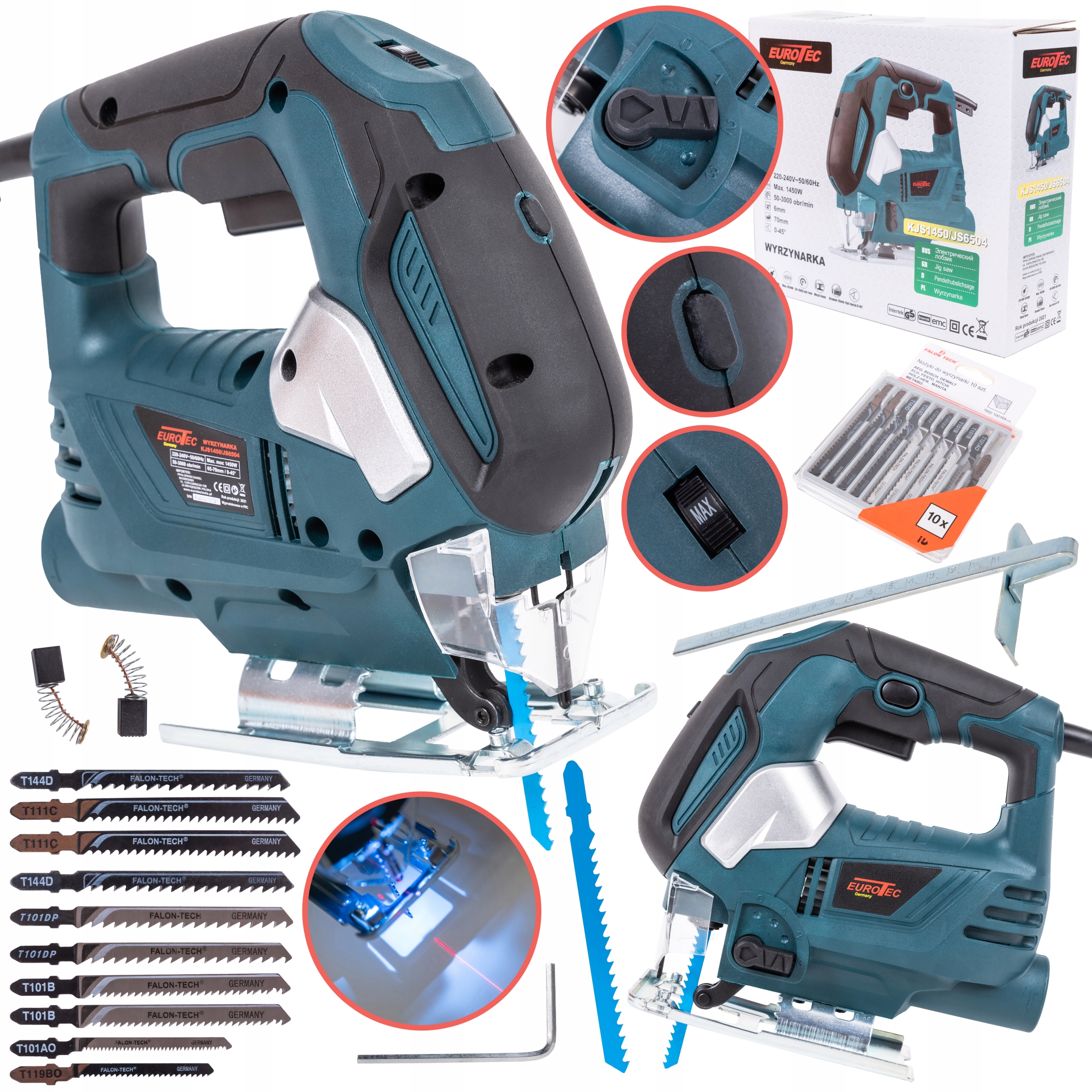 Elektrická Řezačka Sada Pilových Listů Led 1450W