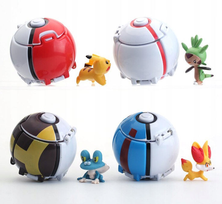 Figurki Pokemon Clip Go PokeBall ZESTAW 4 SZT Marka inna