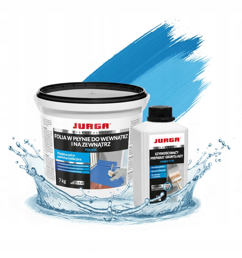 Elastyczna Folia w płynie Zewnątrz hydroizolacja Balkon 7kg Grunt 1L