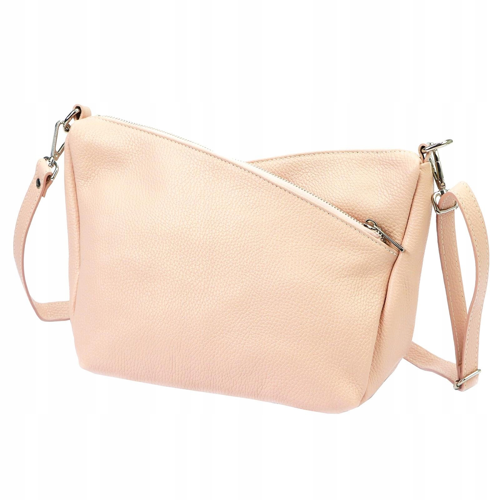 Dámská kabelka přes rameno kožená světle růžová Luka