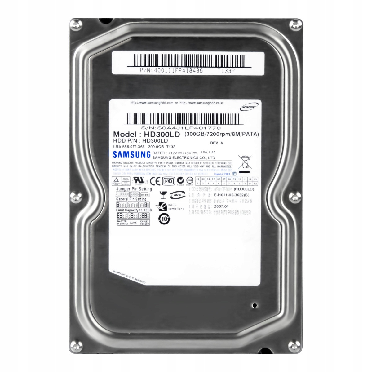 Samsung SpinPoint T133 300GB 7.2K 8MB Ata 3.5'' HD300LD