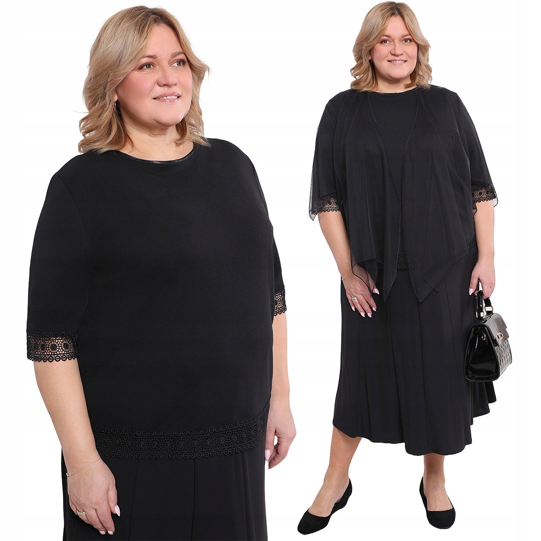 Černá halenka s krajkou 56/58