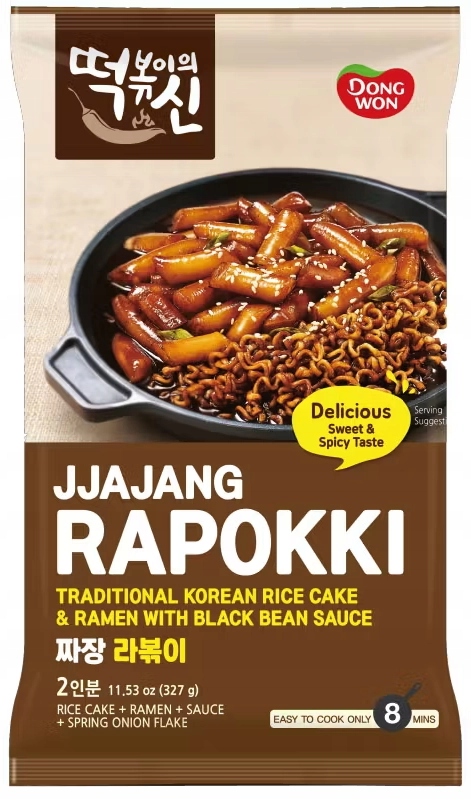2x Rýžové knedlíčky s těstovinami Ramen Jjajang Rapokki fazolemi 327 g Dongwon