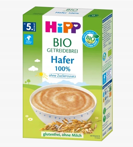 HIPP 5m*KASZKA OWSIANA BEZ MLEKA/ GLUTENU BIO 200G