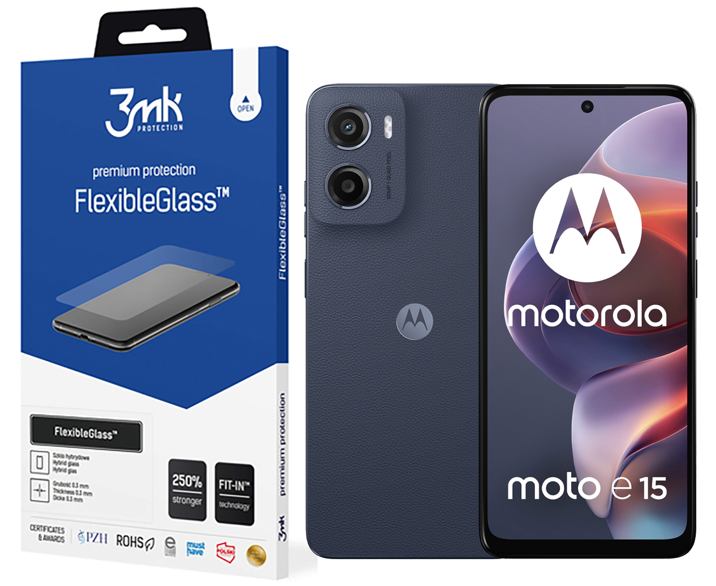 Sklo sklo Flexibleglass 3MK pro Motorola Moto E15