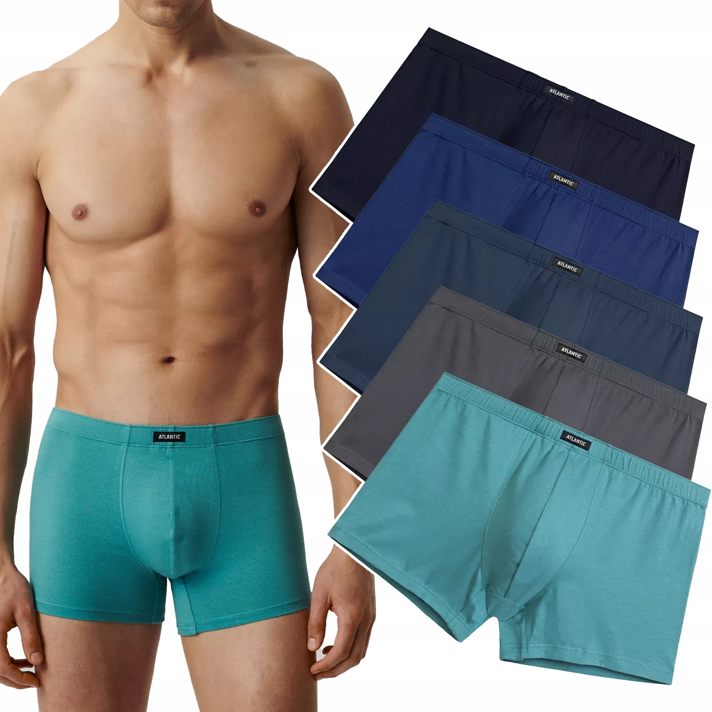 Pánské přiléhavé boxerky Atlantic 5SMH-002 Sada 5-PAK- XL
