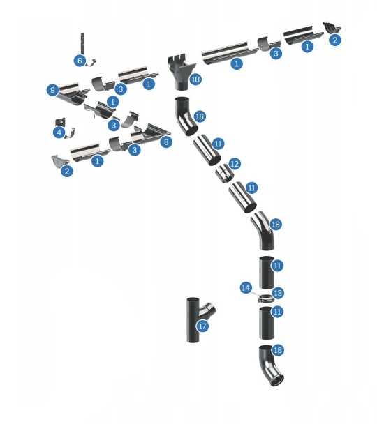RYNNA KROP STAL 130 dł. 3m ral 7016 GRAFIT Rodzaj Rynna