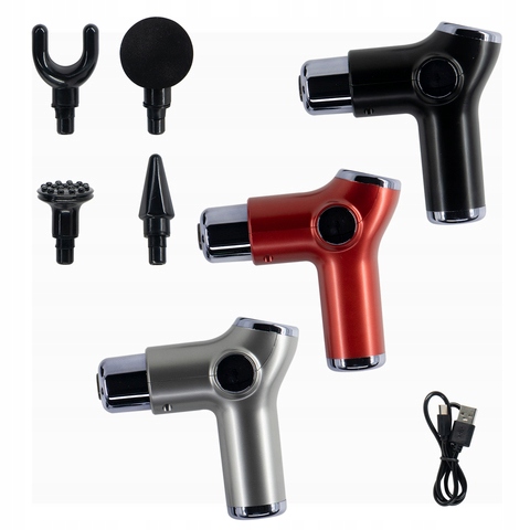 PISTOLET DO MASAŻU MOCNY MASAŻER MASSAGE GUN 4 W 1 Marka inna