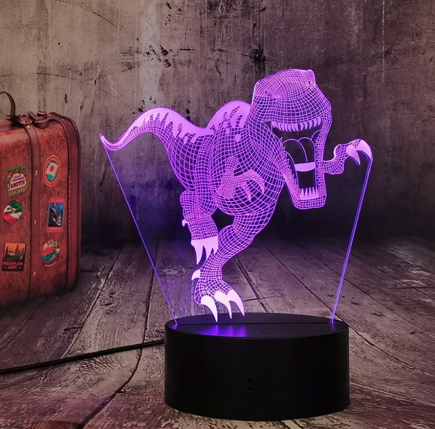 Lampka 3D LED DINOZAUR T-REX USB/BATERIE + PILOT Rodzaj lampka