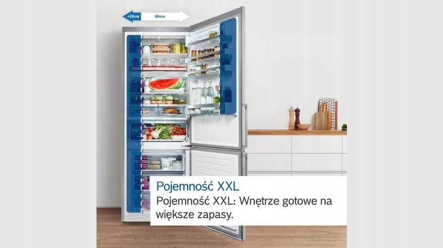 Chłodziarko-zamrażarka BOSCH KGN56XLEB Głębokość produktu 80 cm