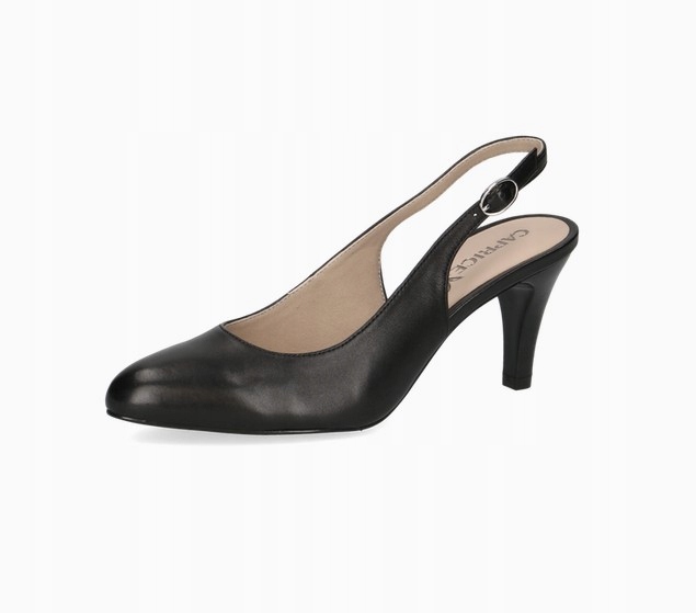 Caprice bez podpatku, černé, 8 cm vysoké, velikost 39