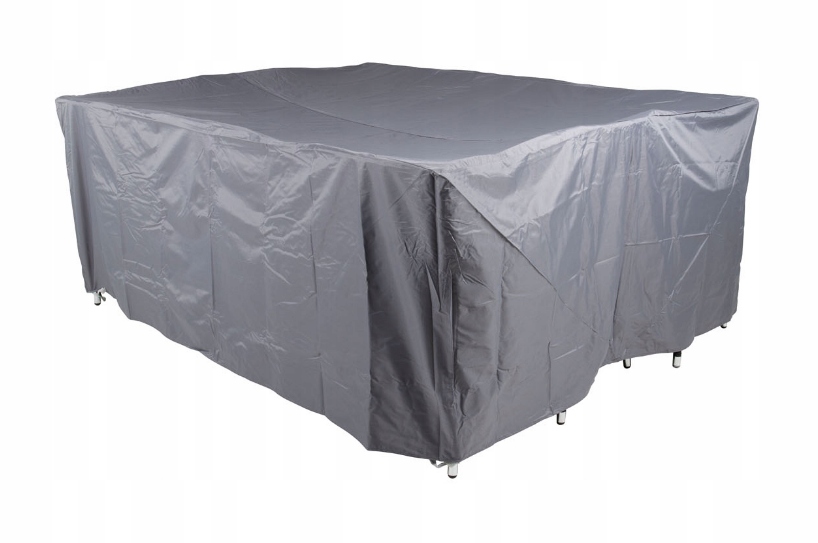 Velký voděodolný potah na zahradní nábytek/stůl s gumičkou, šedý 3 × 2 m