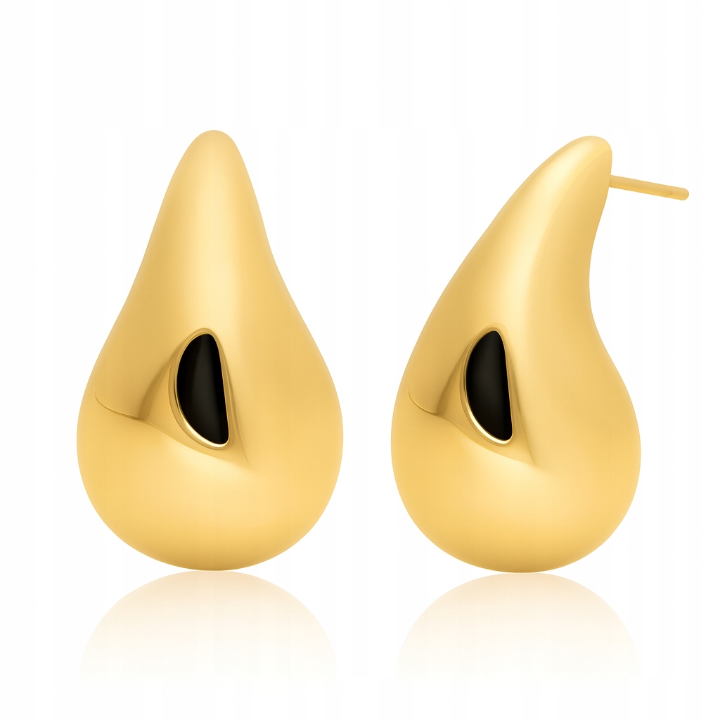 Pozlacené náušnice kapky na puzetě slzičky 2,8 cm stříbro Ag 925