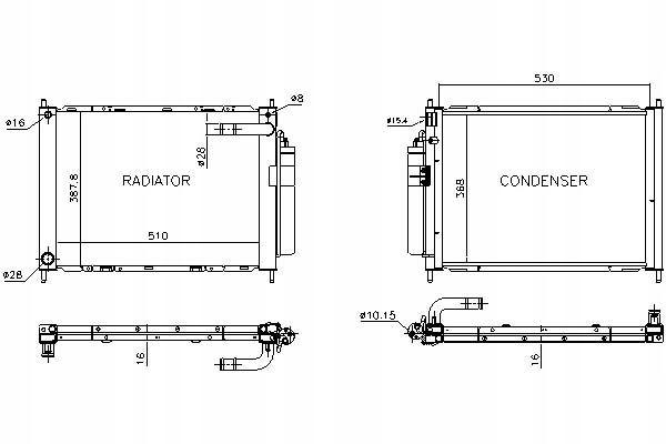 Nissens Chladič Klimatizace (s Odvlhčovačem) Niss Asistent řidiče #28