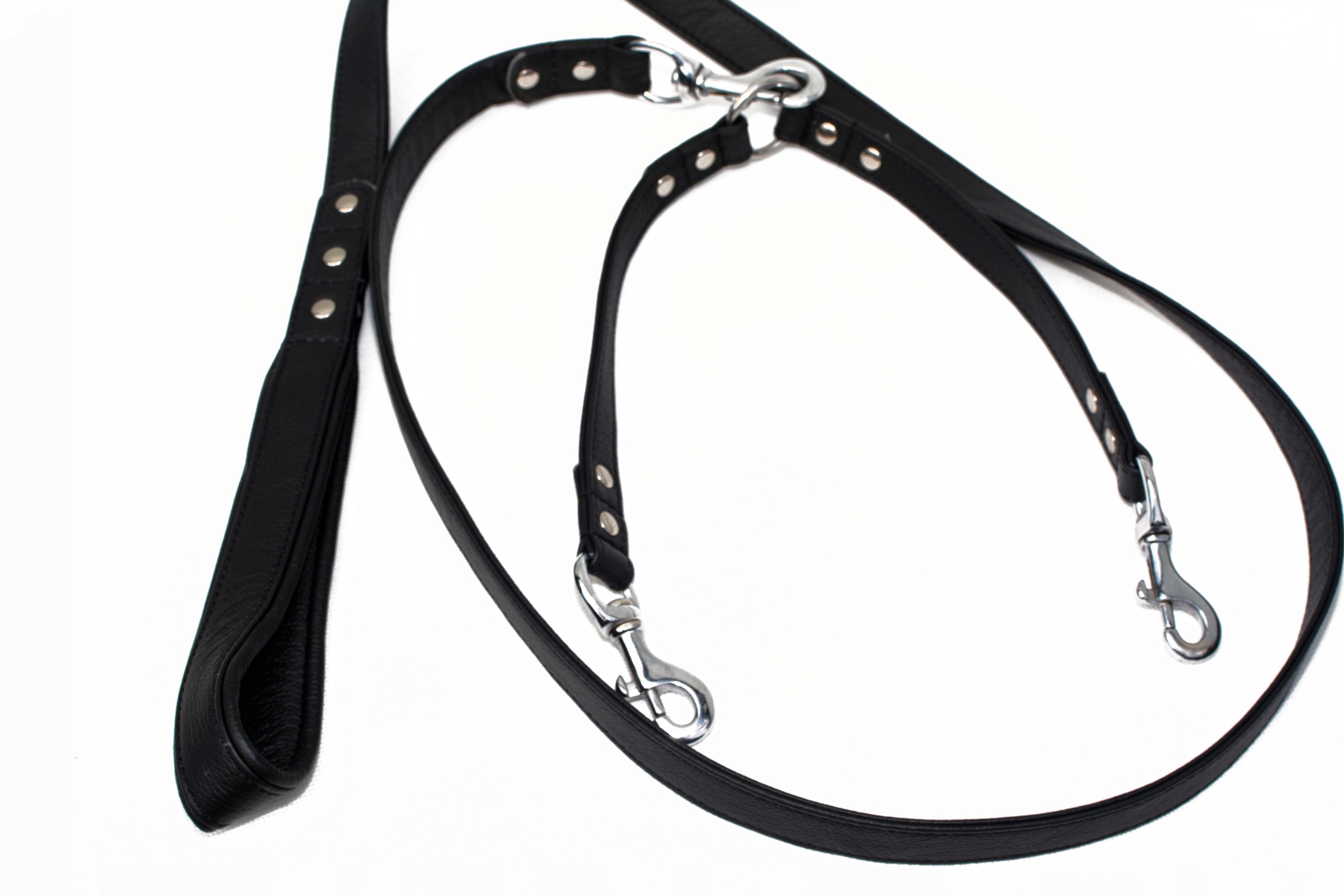 Levně Kožený rozdělovač dvojité vodítko pro dva psy, kůže vodítko 180 cm