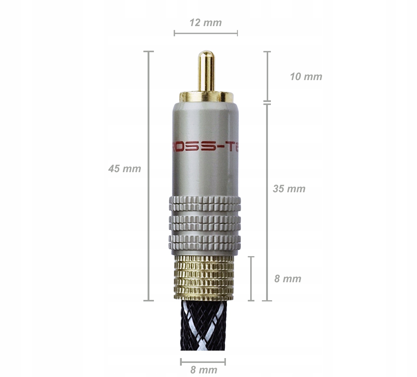Kabel przewód cinch 2RCA-2RCA CROSS-TECH OFC 0,5m Długość kabla 0.5 m