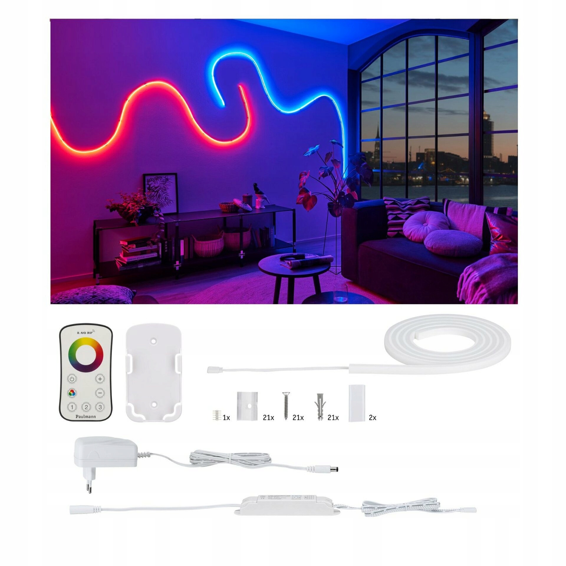 Led pásik Paulmann MaxLED Flow 1,5 m Rgb 13,5 W IP67 s diaľkovým ovládaním