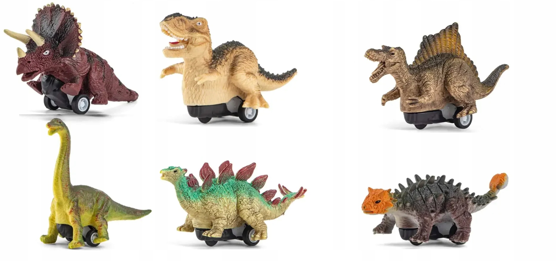 ZABAWKI SAMOCHODY-DINOZAURY Z MECHANIZEMEM SAMONAPĘDZAJĄCYM ZESTAW