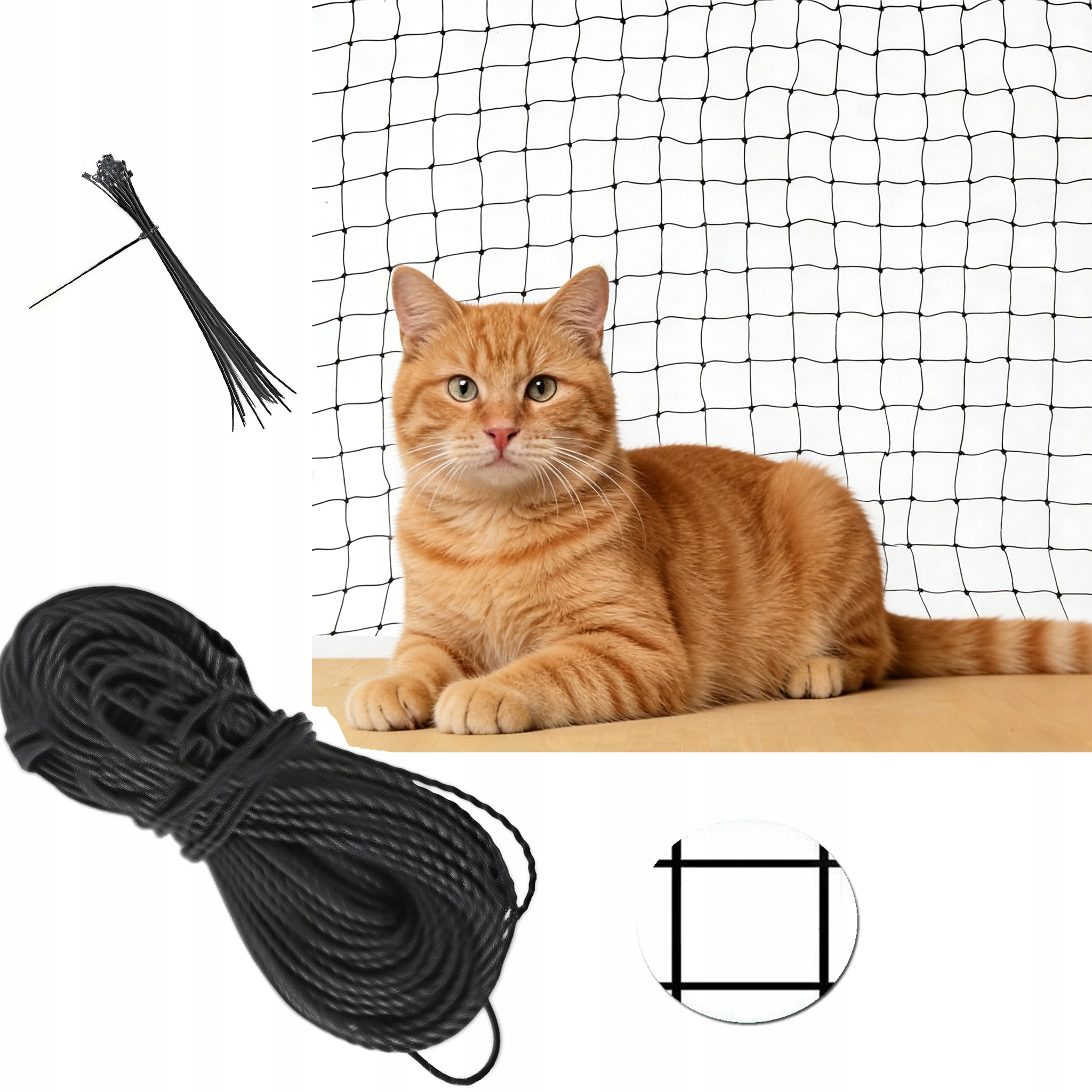 Levně Síťka Na Balkon Pro Kočky na míru, očka 2,6 cm