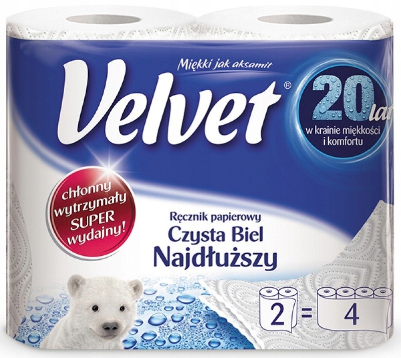 

Ręcznik papierowy kuchenny Velvet 2 rolki