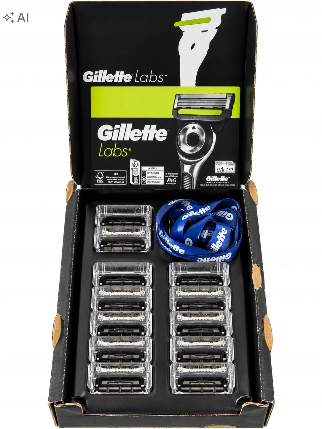 GilletteLabs vložky čepele do strojku 10 ks 5 čepelí přívěsek na klíče Defect
