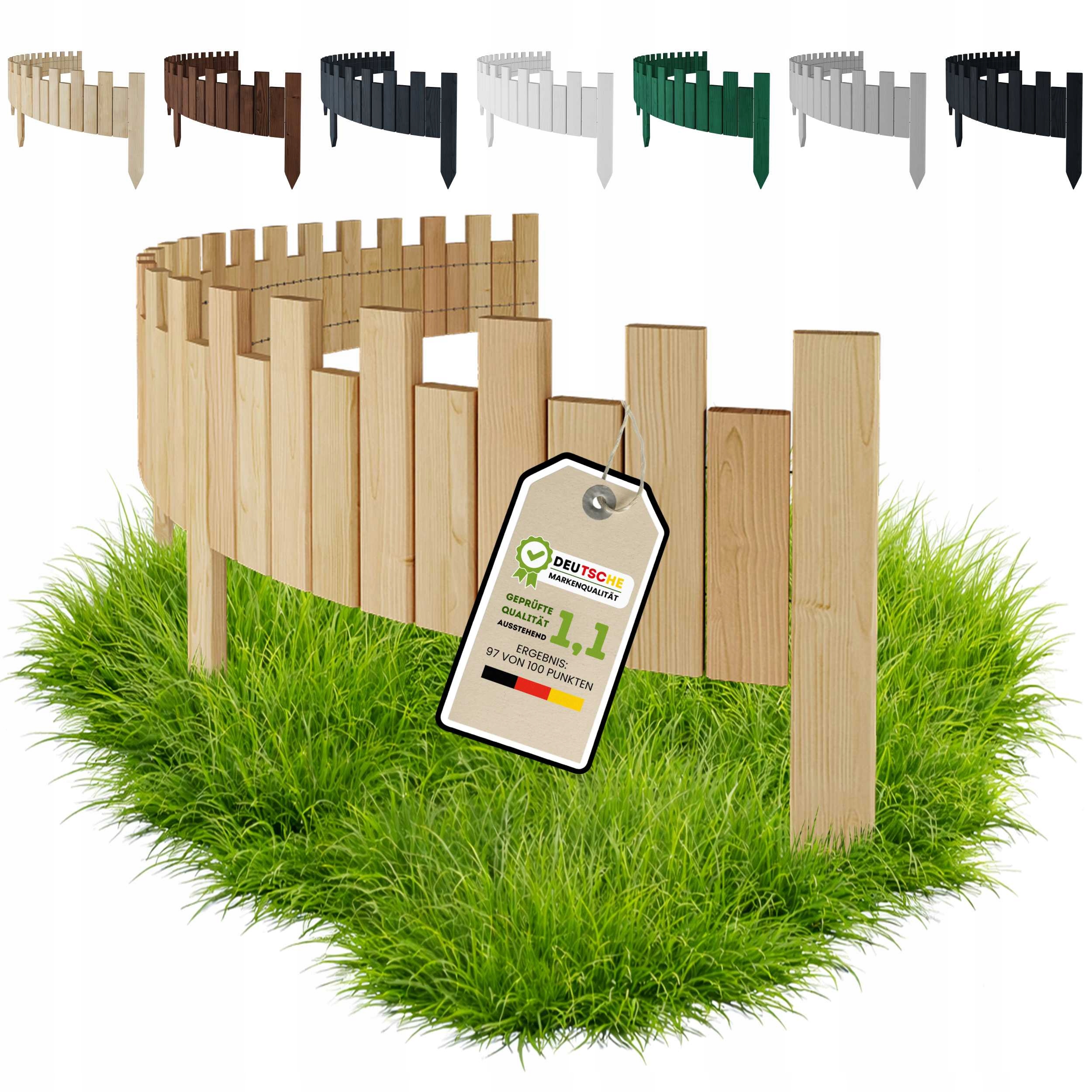 Dřevěný zahradní plot, palisáda, obrubník 200 x 40 cm, přírodní